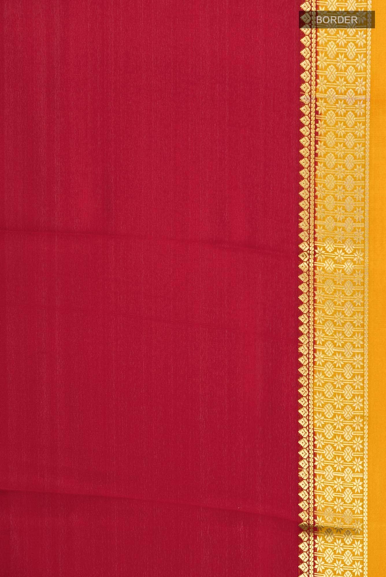 Deep Red Mysore Crepe Saree