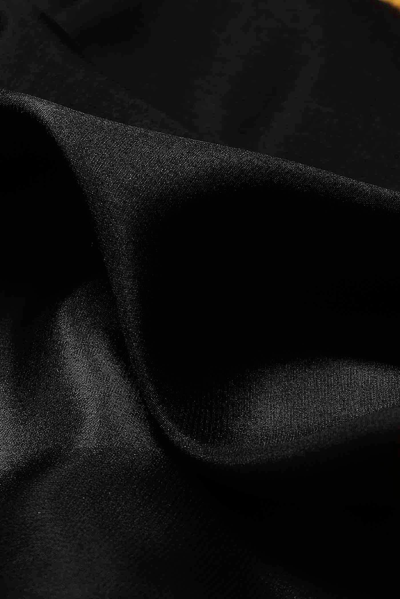 Black Mysore Crepe Saree