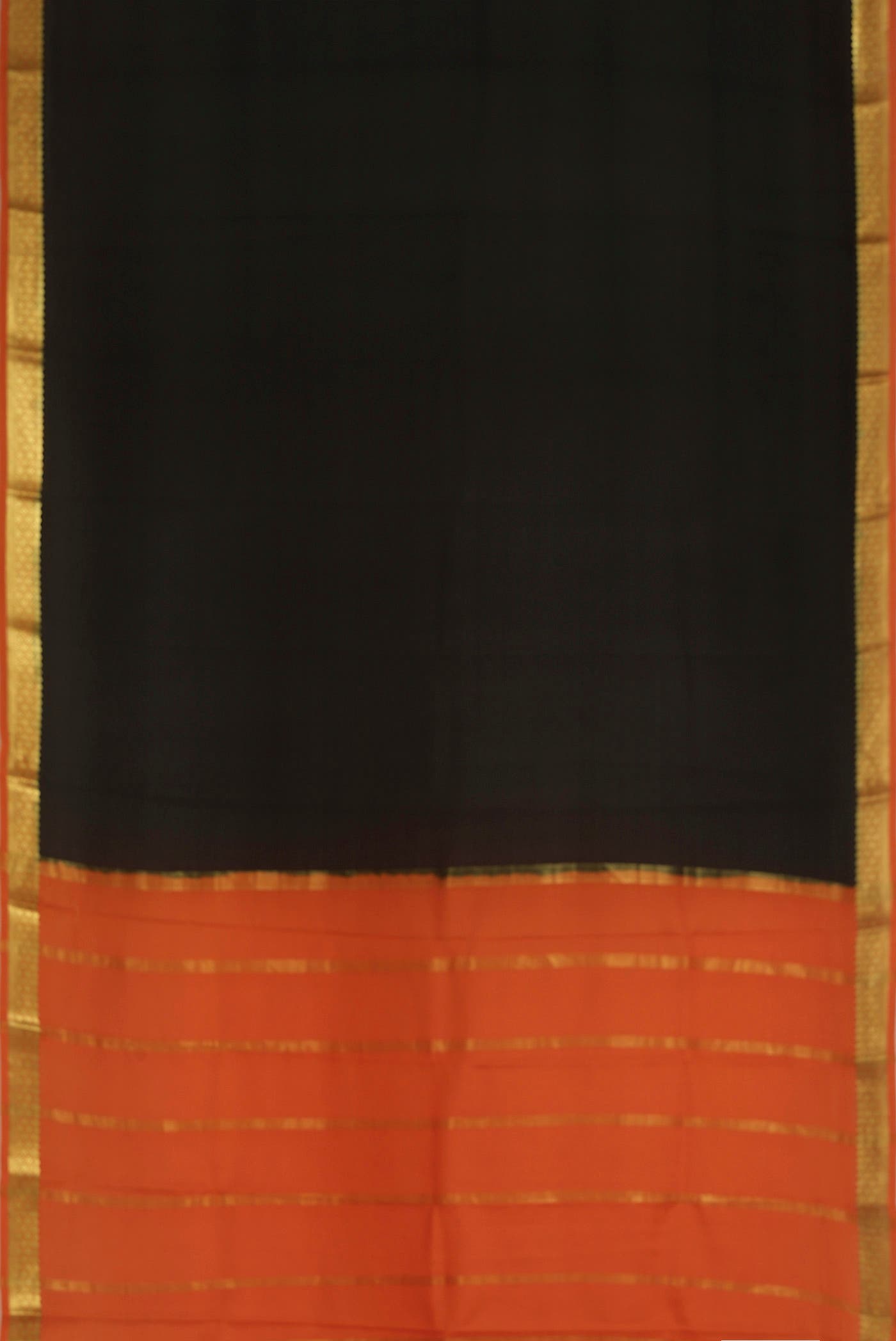 Black Mysore Crepe Saree