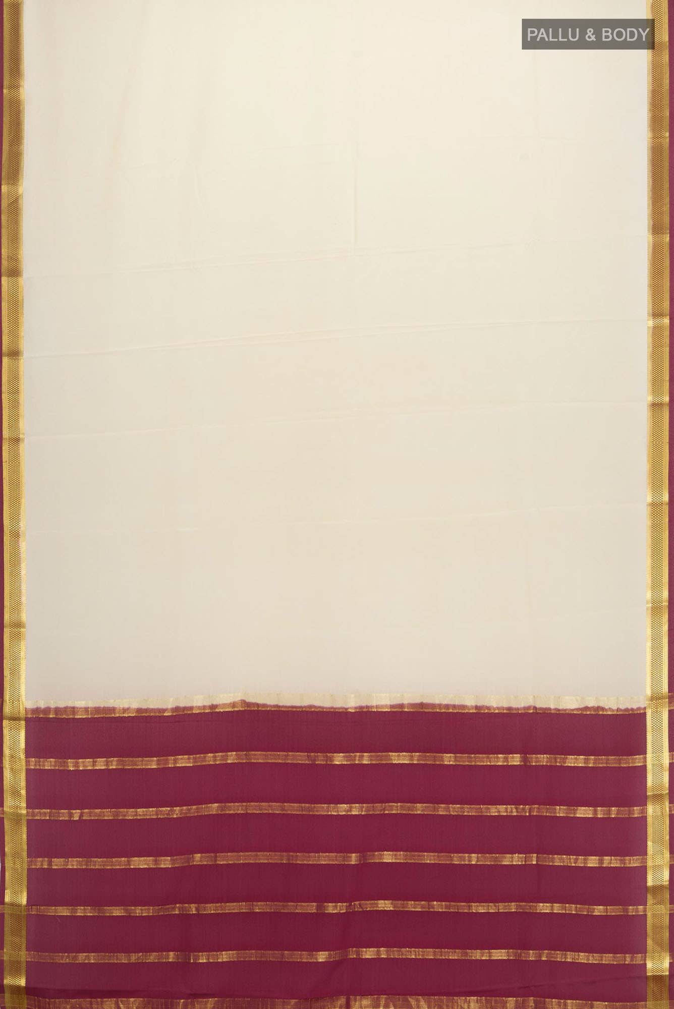 Cream Mysore Crepe Saree