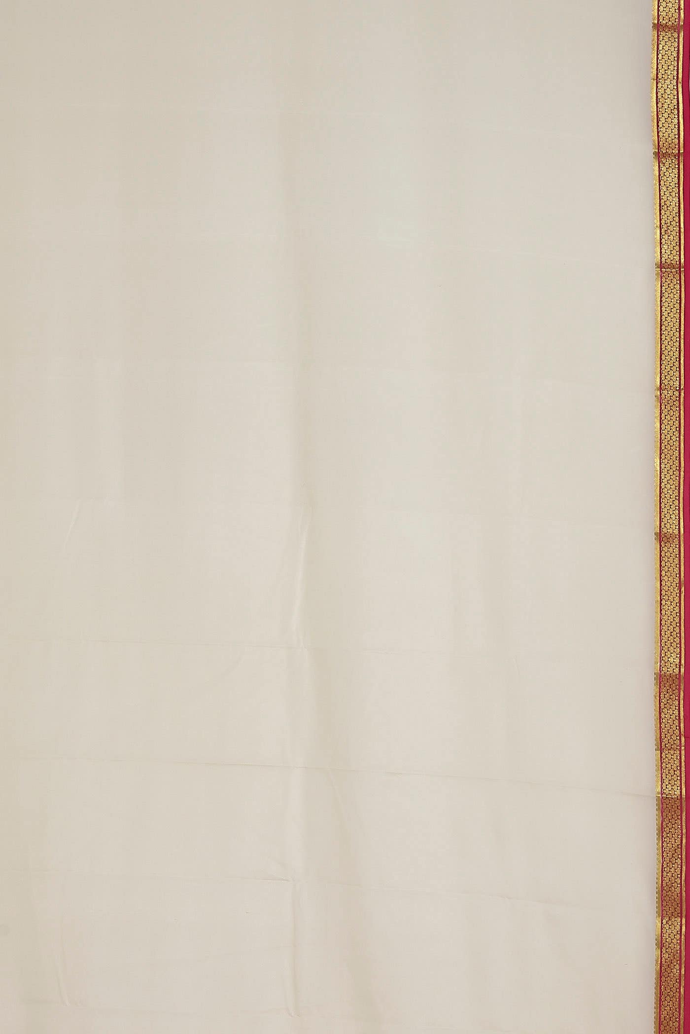 Cream Mysore Crepe Saree