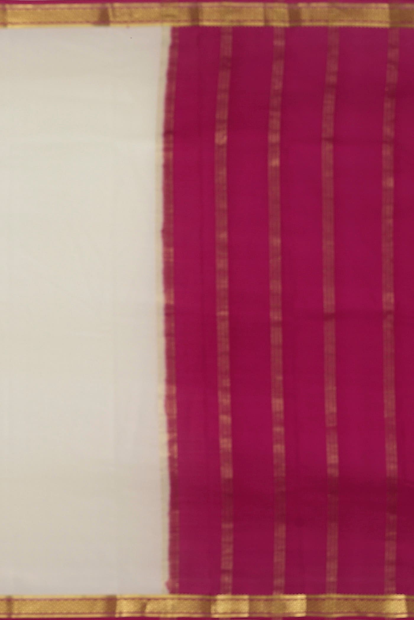 Cream Mysore Crepe Saree