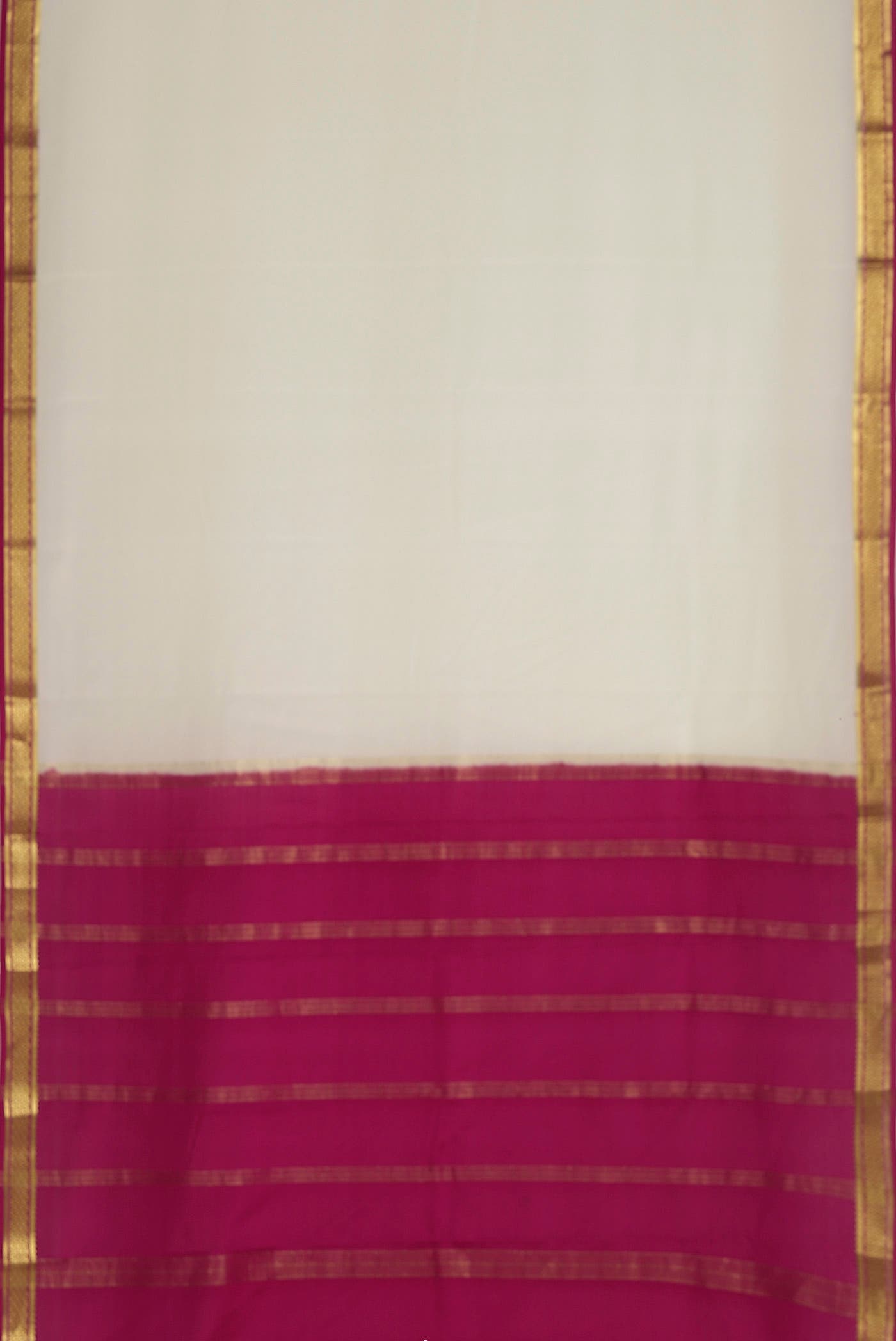 Cream Mysore Crepe Saree