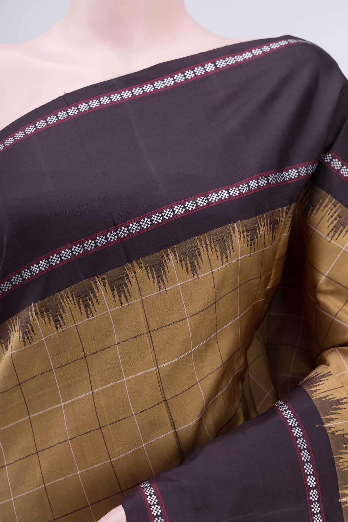Brown Kanchipuram Silk Saree
