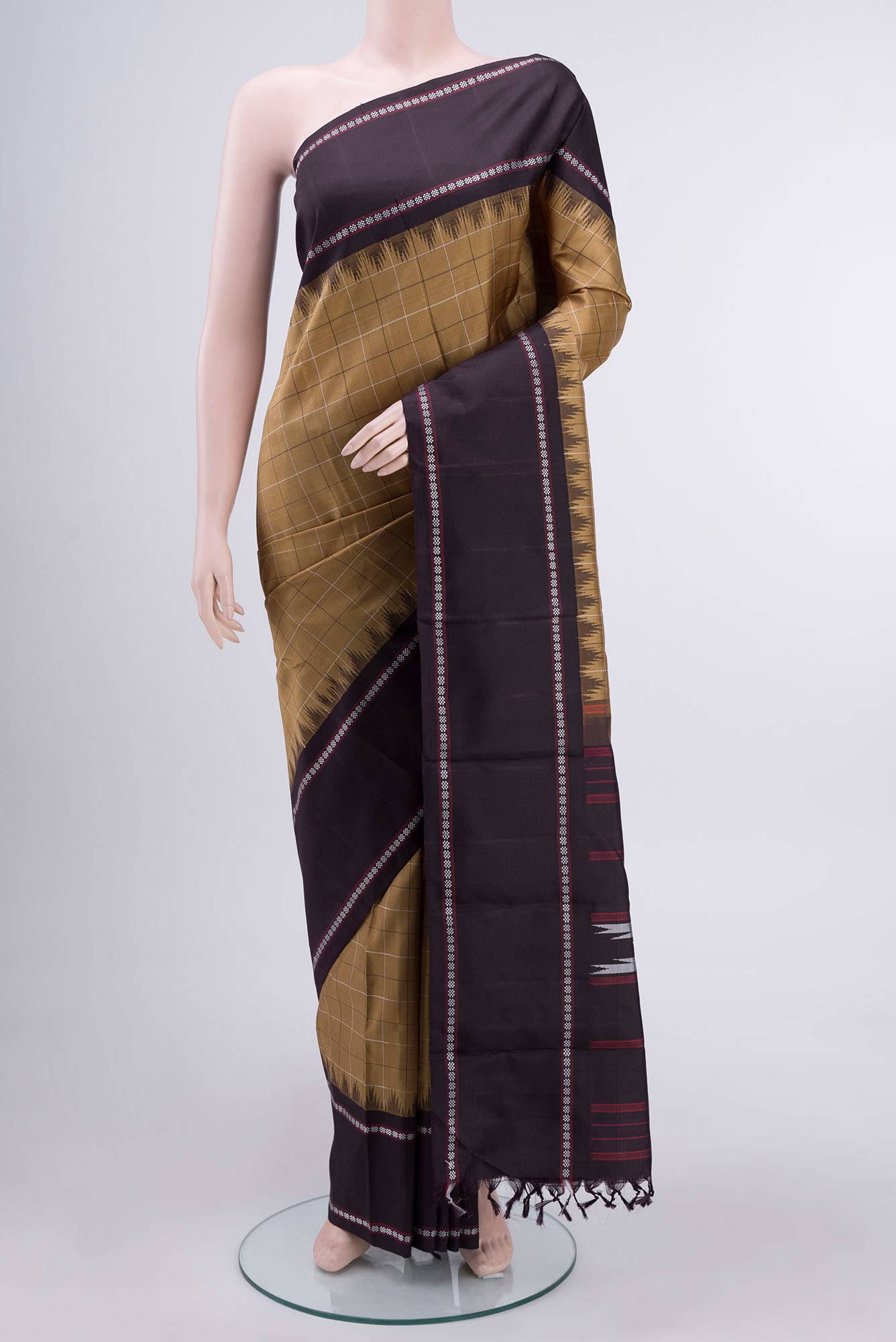 Brown Kanchipuram Silk Saree