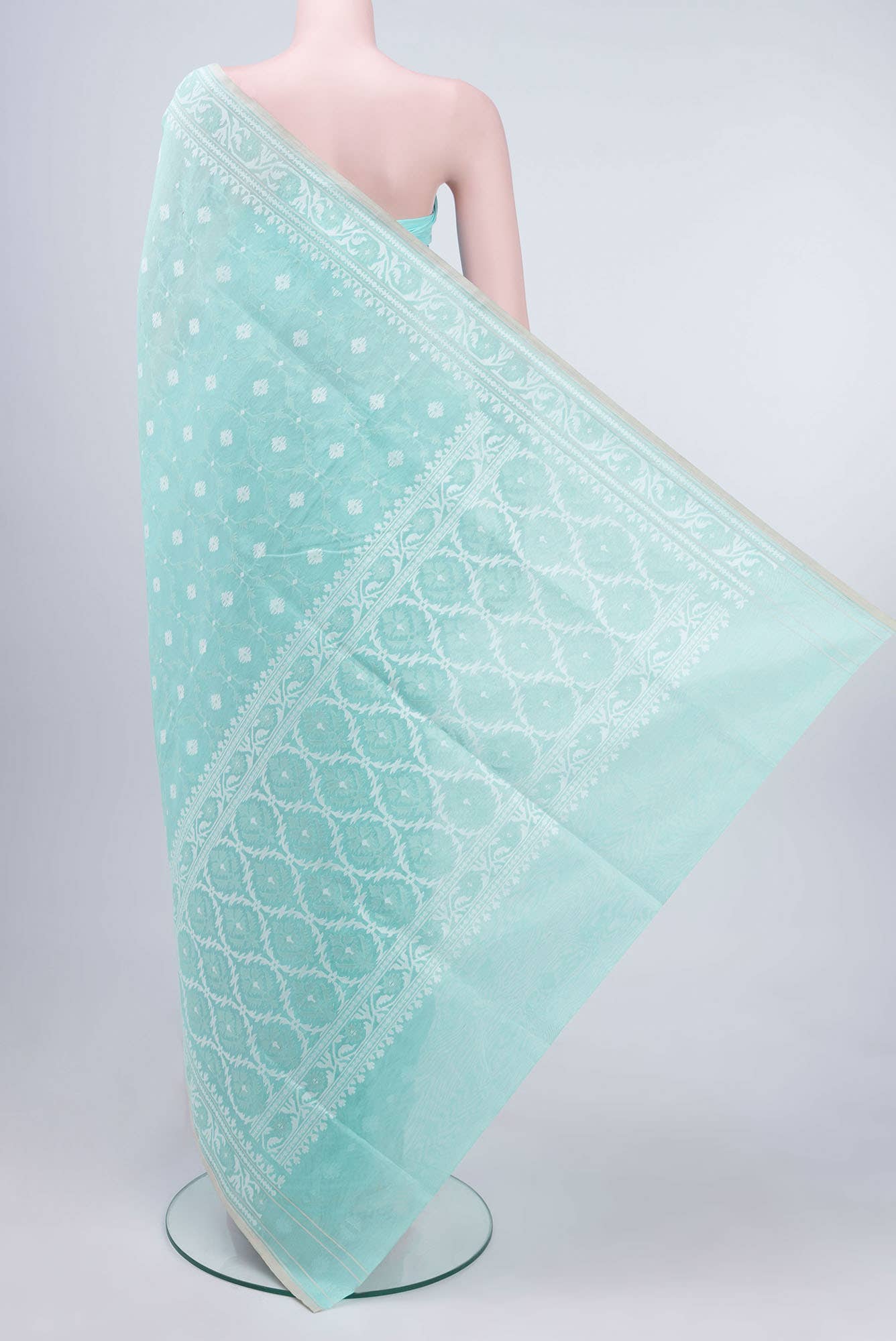 Blue Banarasi Kora Silk Saree