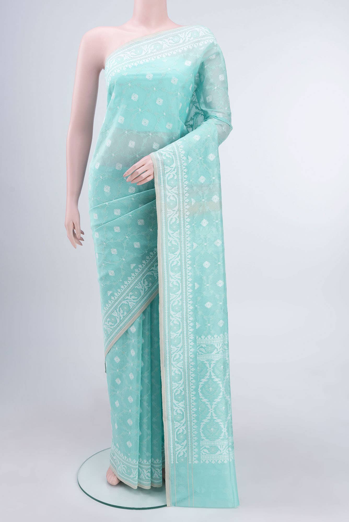 Blue Banarasi Kora Silk Saree