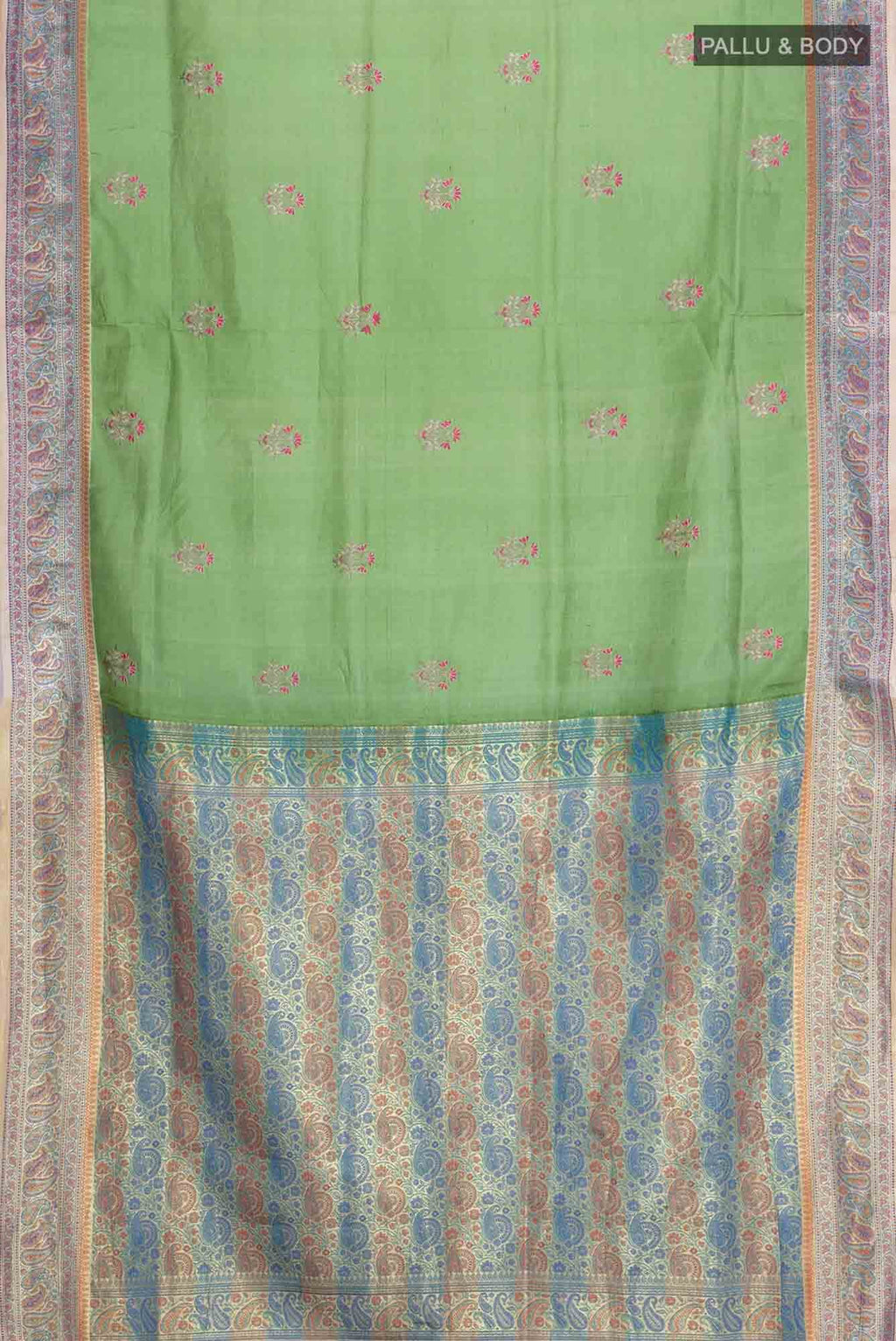 Green Banarasi Tussar Silk Saree