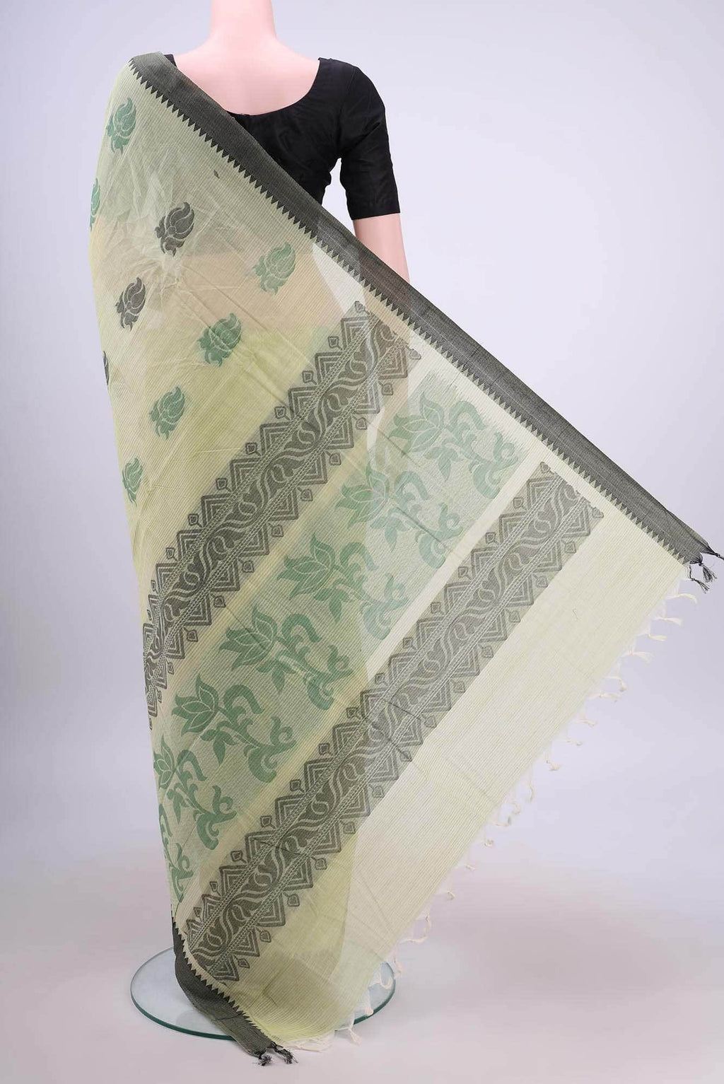 Acid Green Kanchi Cotton Saree