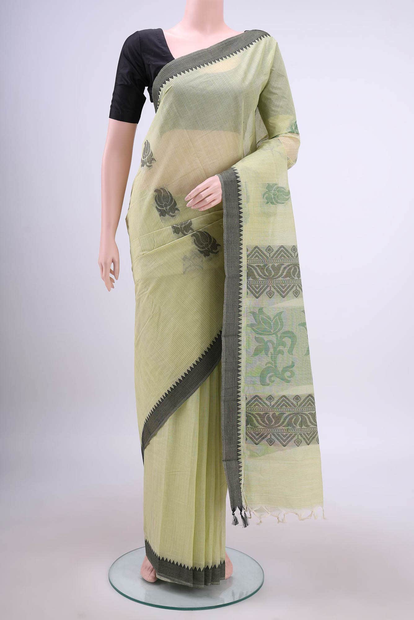 Acid Green Kanchi Cotton Saree