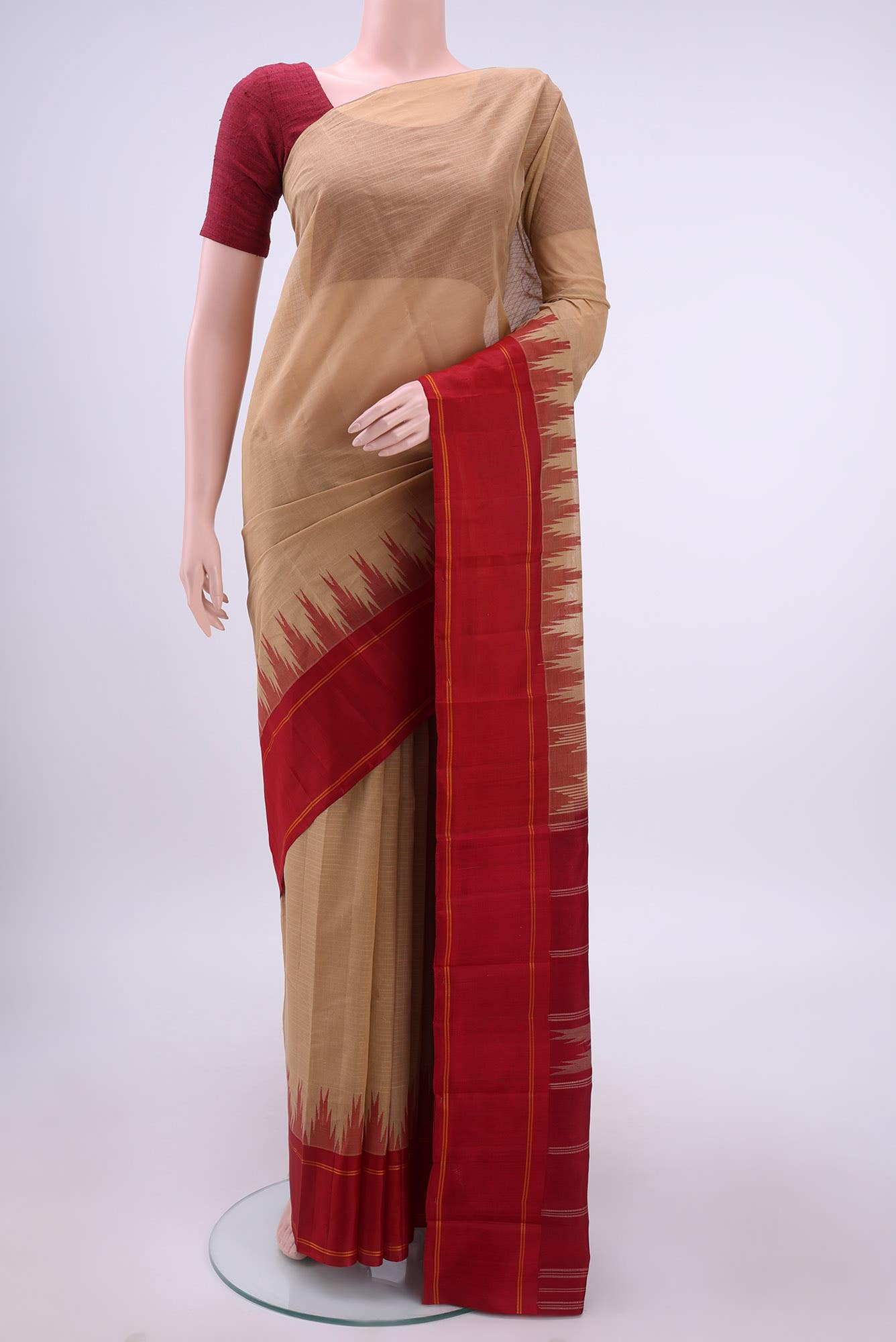 Beige Kanchi Cotton Saree