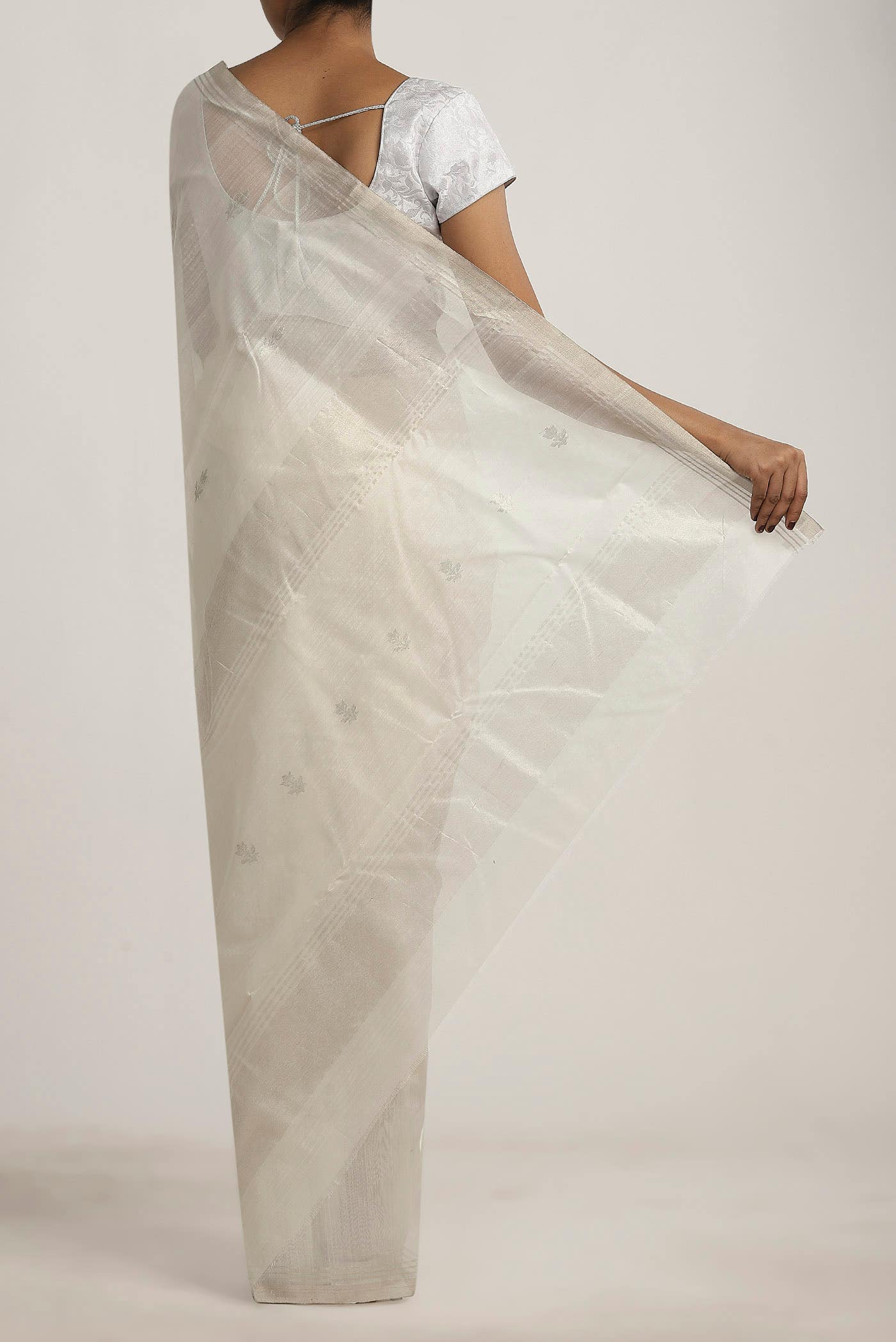 Off White Chanderi Silk Cotton Saree