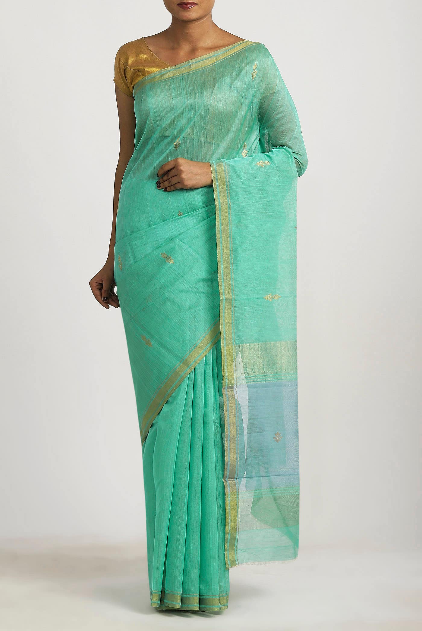 Green Chanderi Silk Cotton Saree