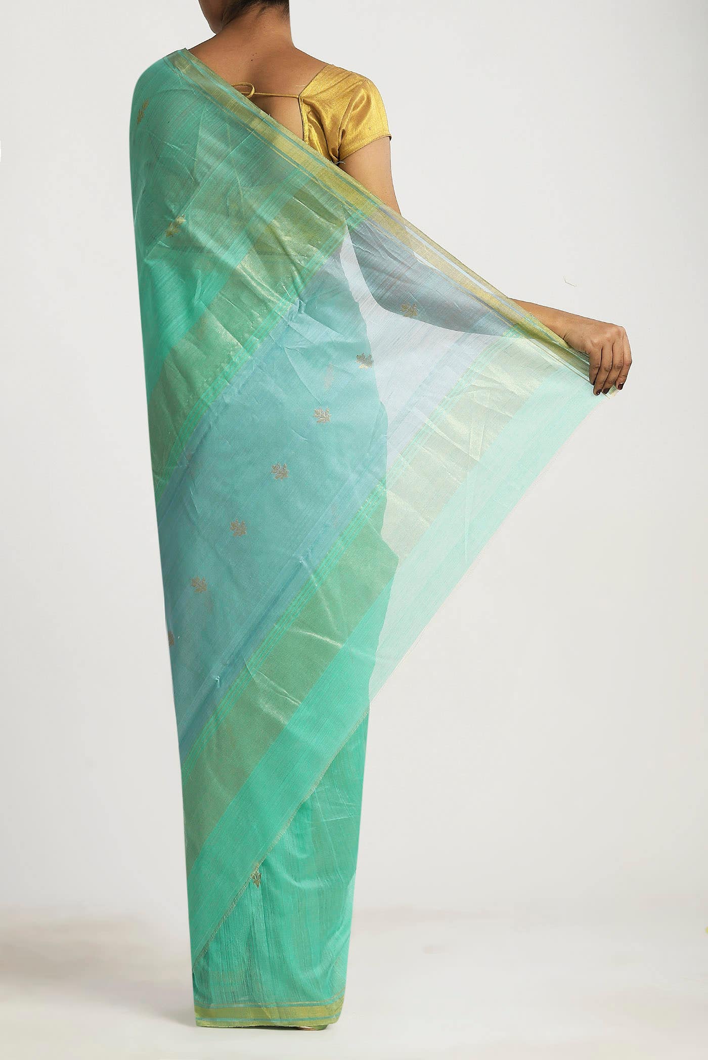 Green Chanderi Silk Cotton Saree