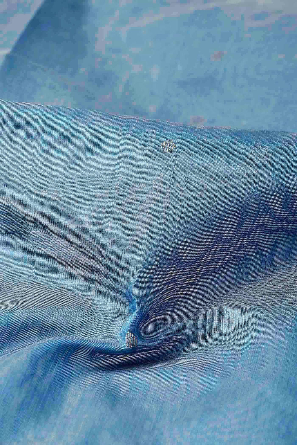 Light Blue Chanderi Silk Cotton Saree