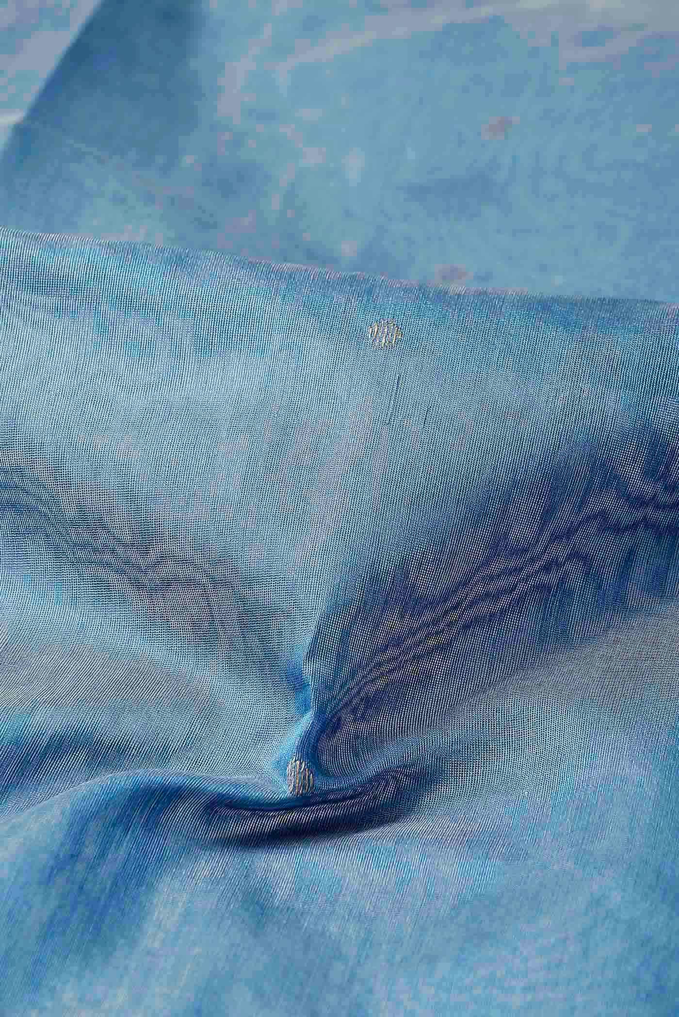 Light Blue Chanderi Silk Cotton Saree
