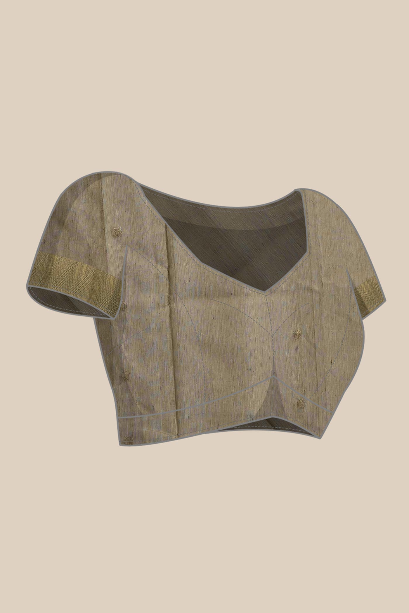 Dark Beige Chanderi Silk Cotton Saree
