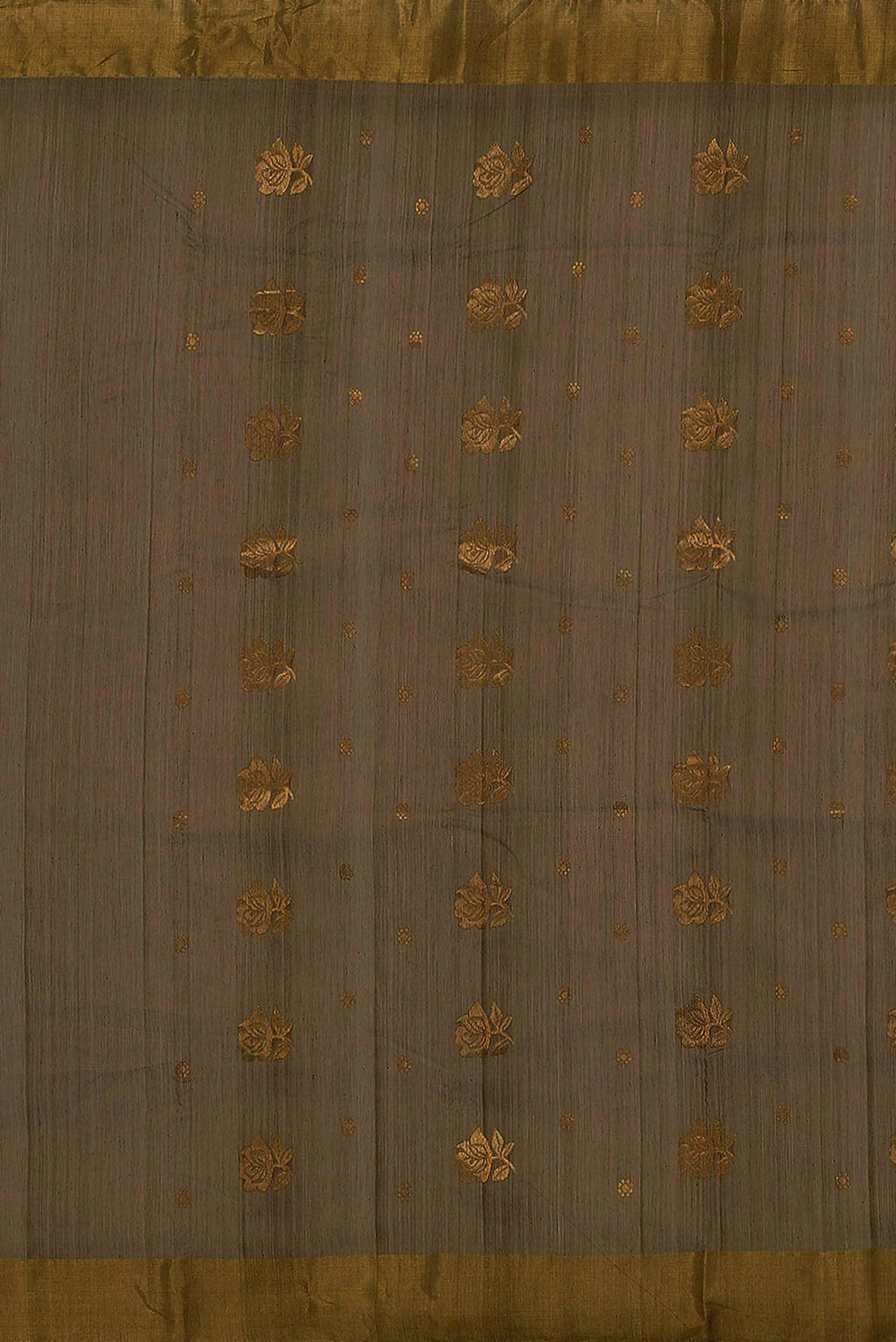 Dark Beige Chanderi Silk Cotton Saree