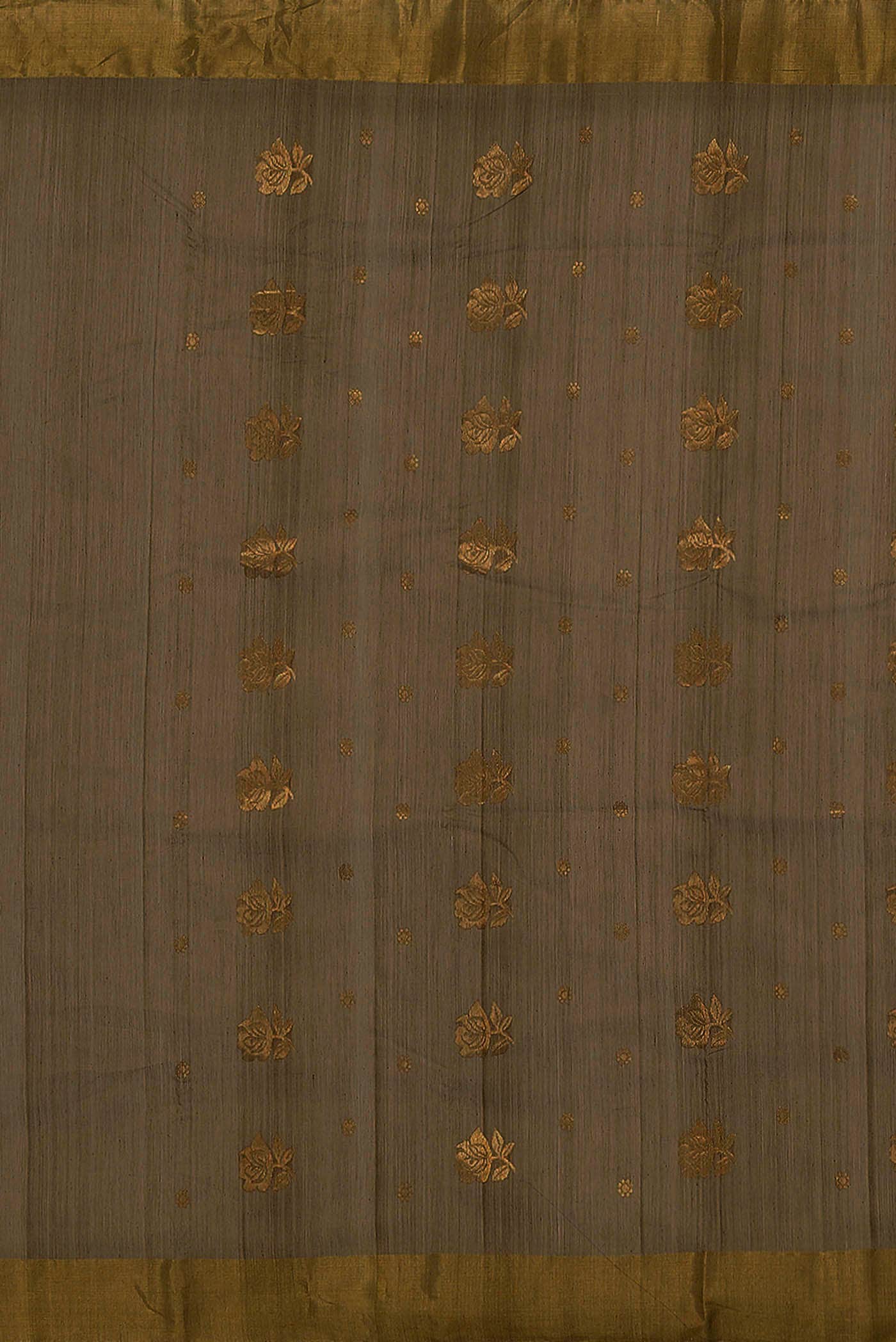 Dark Beige Chanderi Silk Cotton Saree