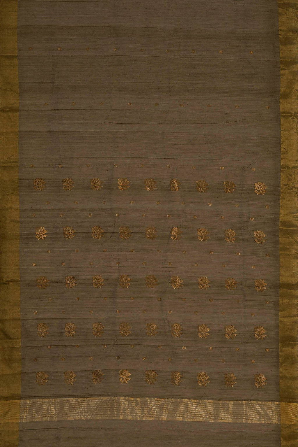 Dark Beige Chanderi Silk Cotton Saree