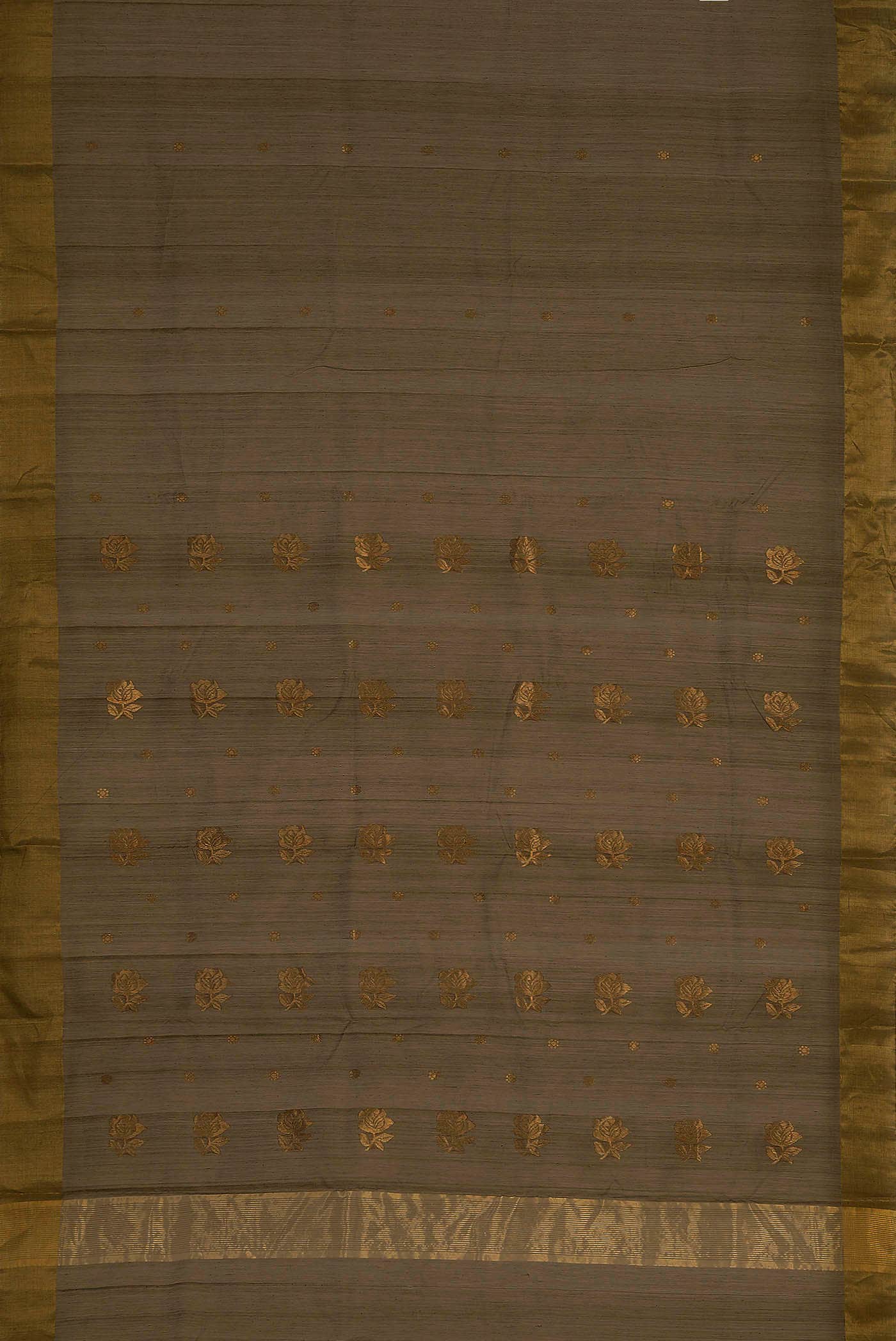 Dark Beige Chanderi Silk Cotton Saree