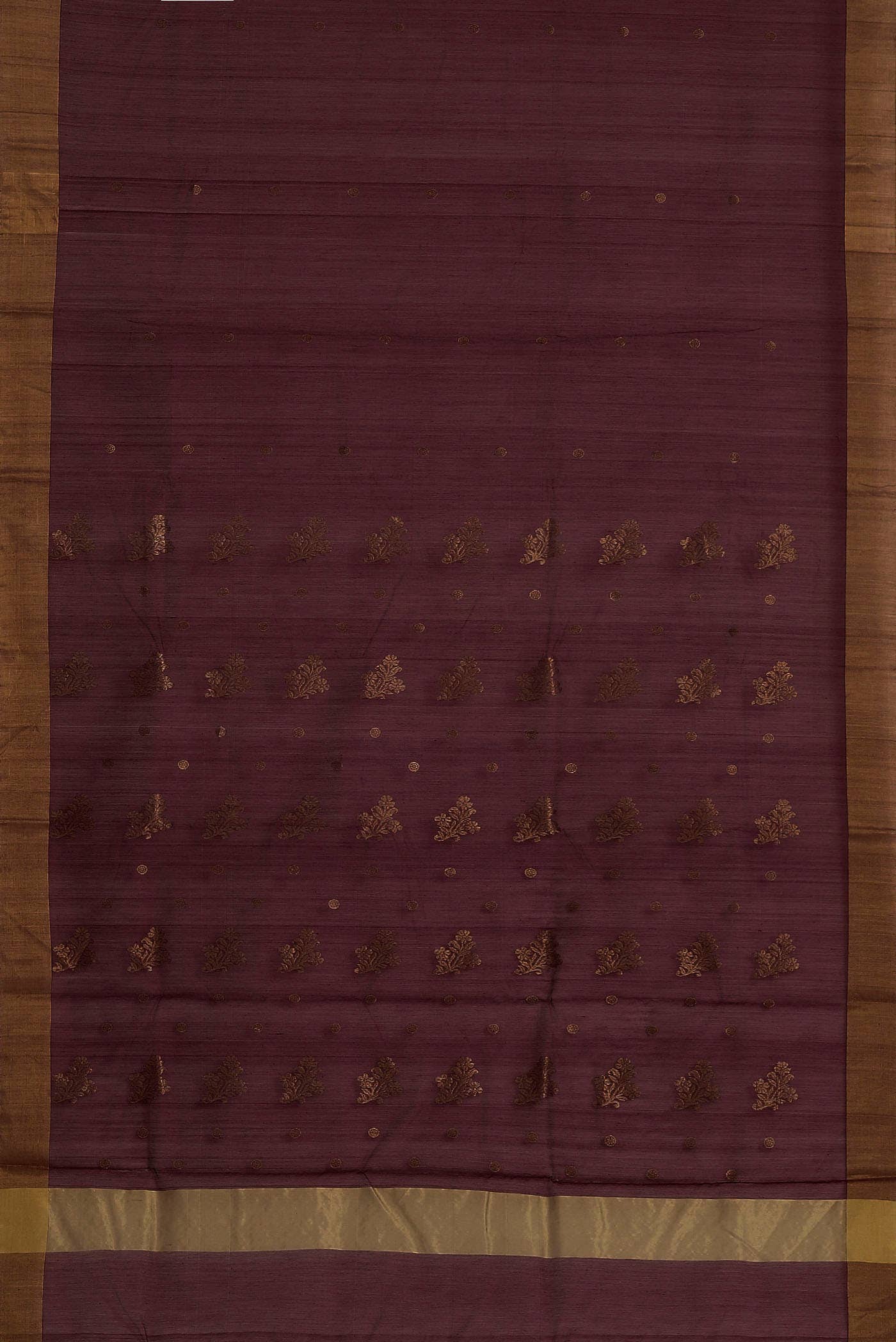 Coffee Brown Chanderi Silk Cotton Saree