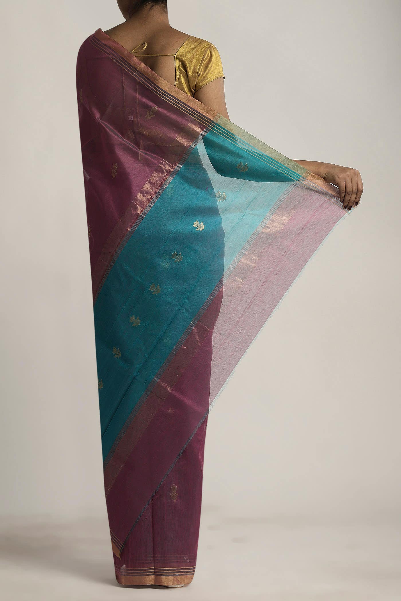 Mauve Chanderi Silk Cotton Saree