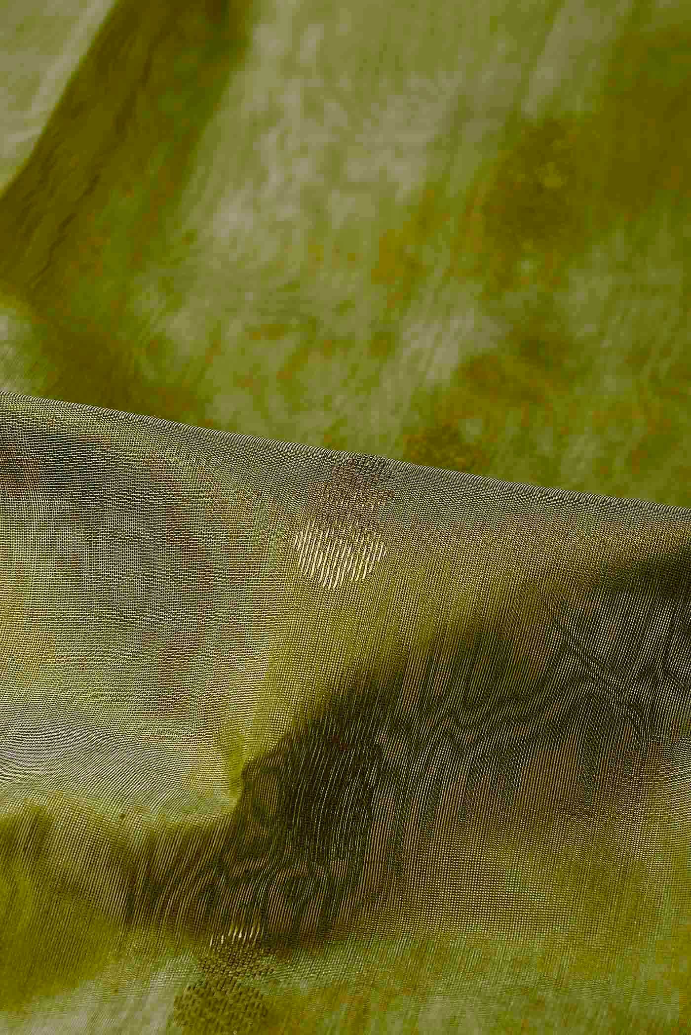 Green Chanderi Silk Cotton Saree