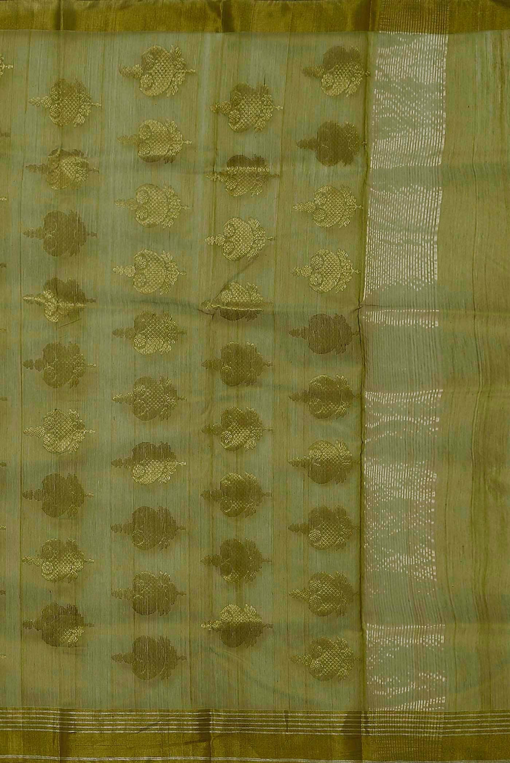 Green Chanderi Silk Cotton Saree