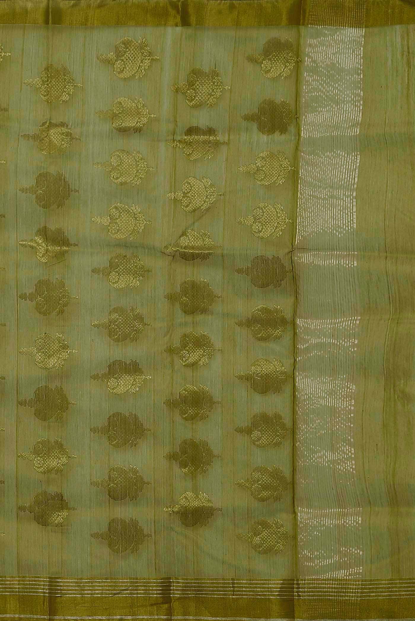Green Chanderi Silk Cotton Saree