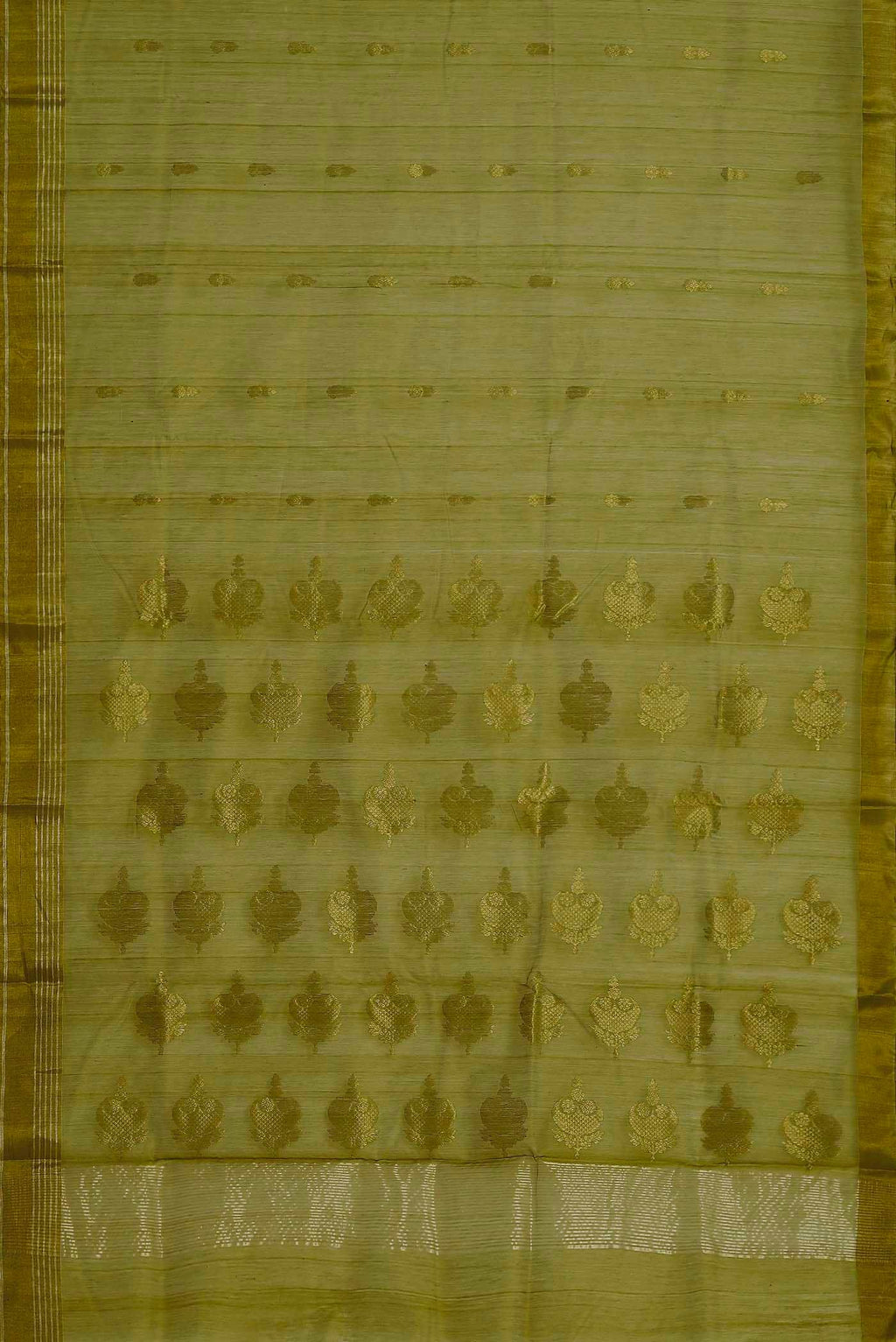 Green Chanderi Silk Cotton Saree