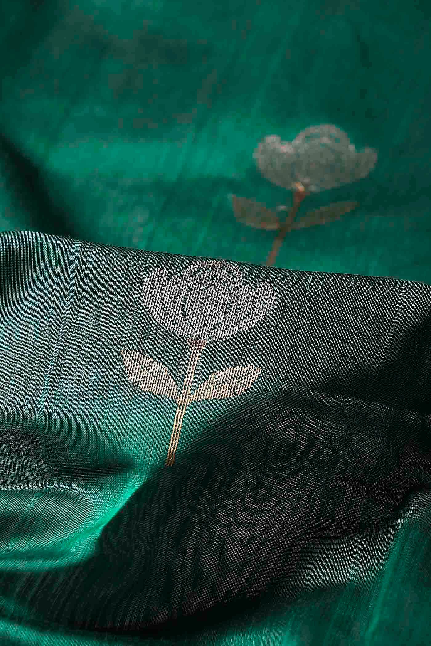 Green Chanderi Silk Cotton Saree