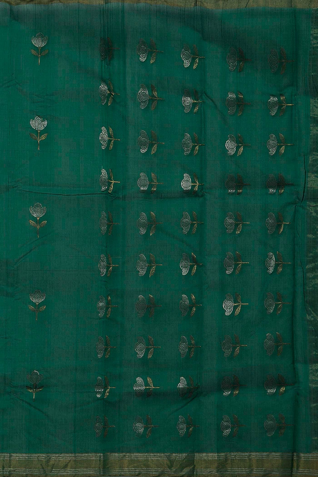 Green Chanderi Silk Cotton Saree