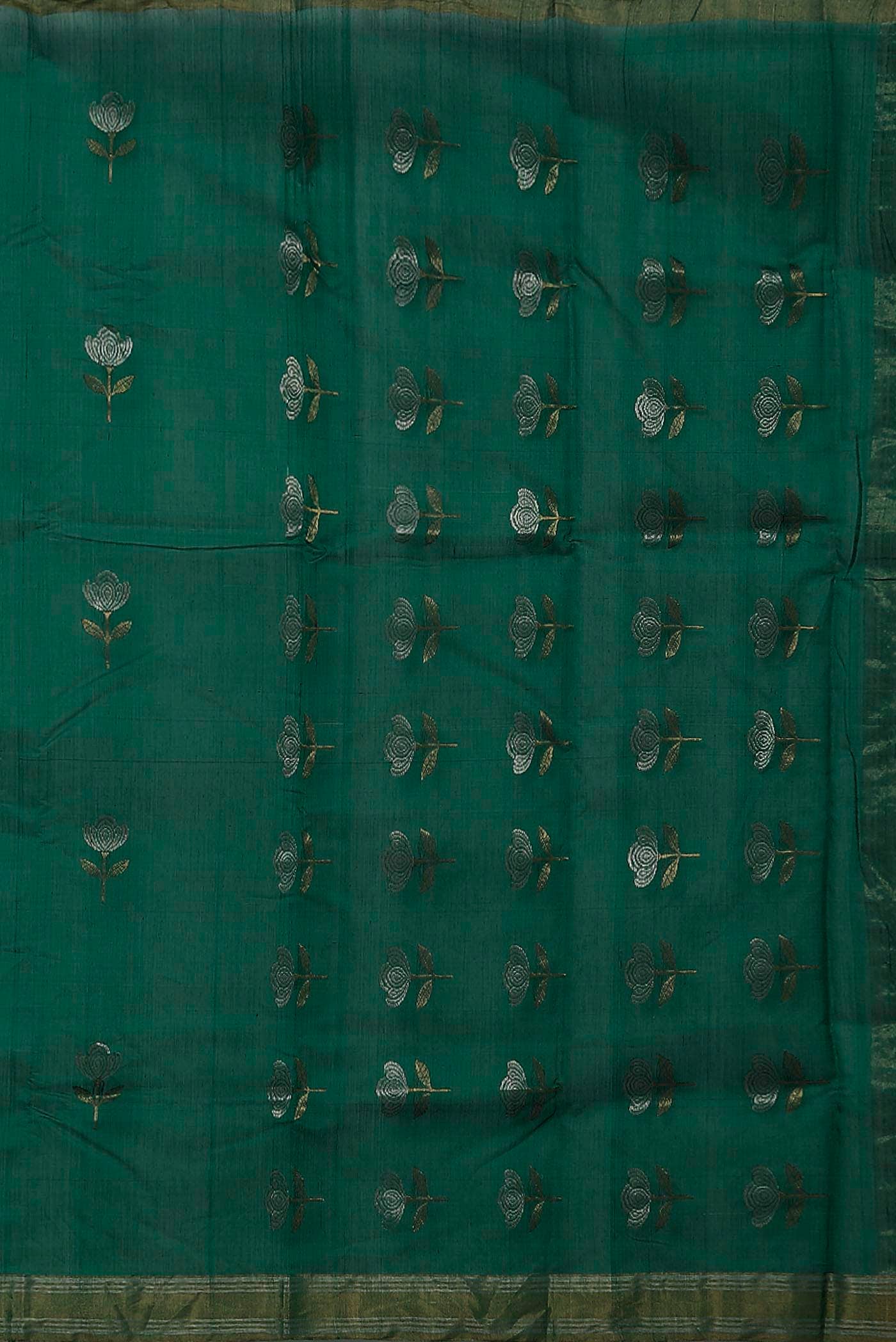 Green Chanderi Silk Cotton Saree