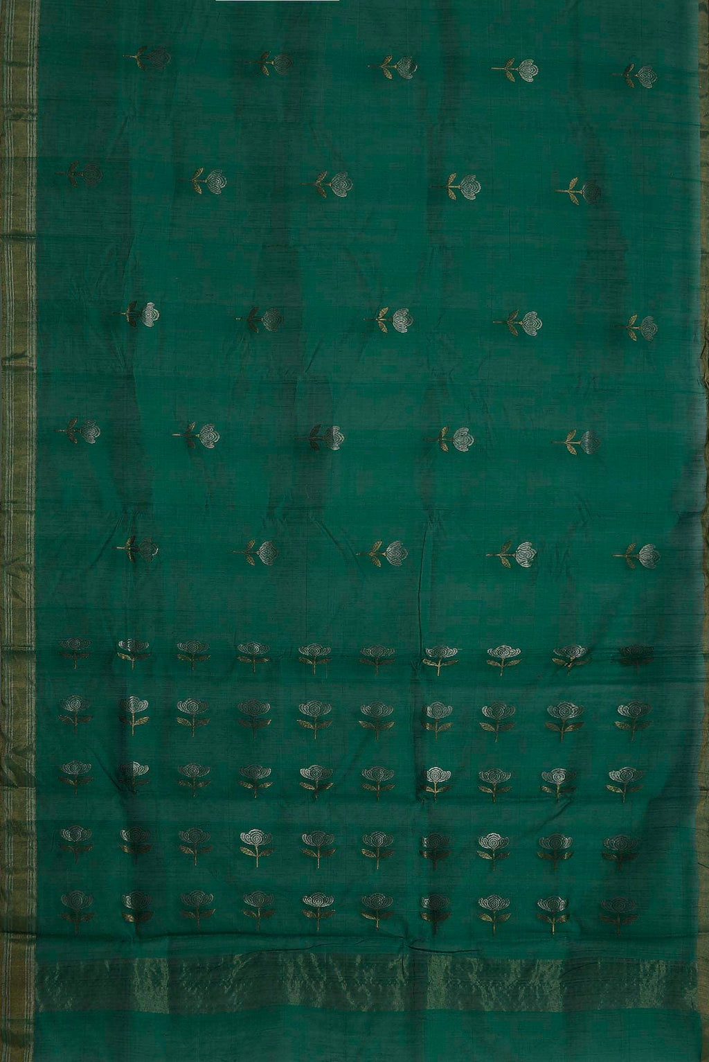 Green Chanderi Silk Cotton Saree