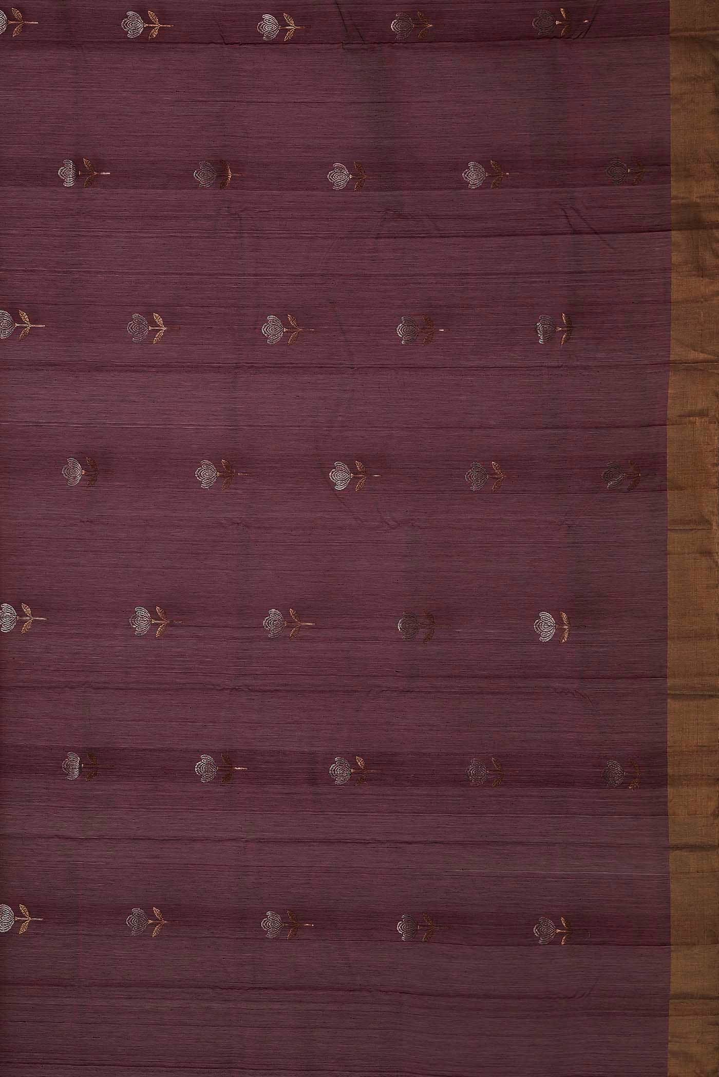 Mauve Chanderi Silk Cotton Saree
