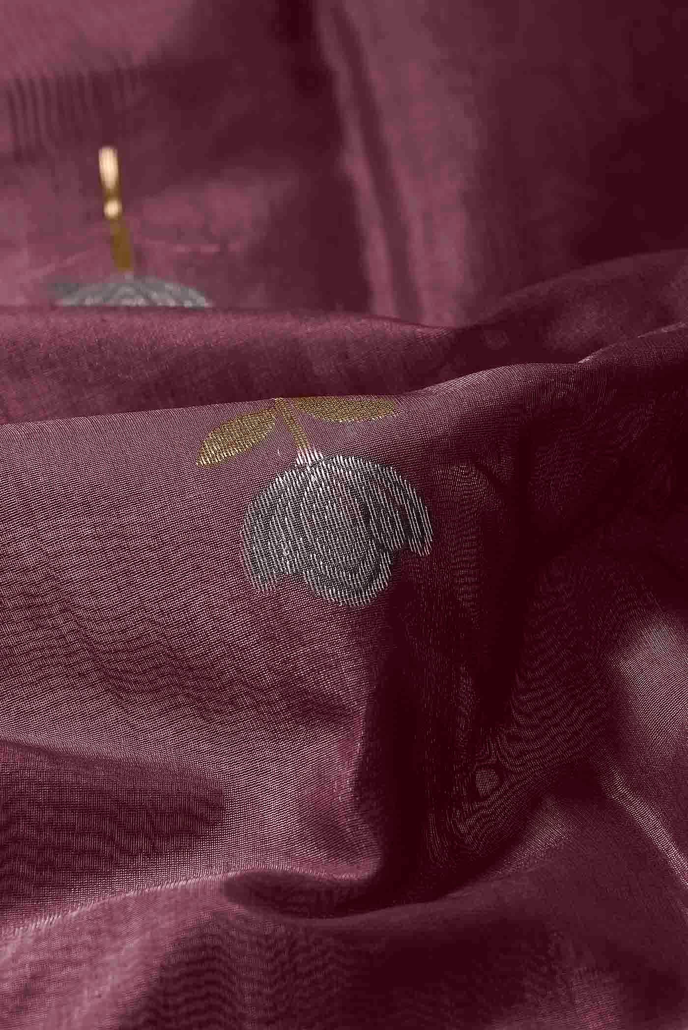 Mauve Chanderi Silk Cotton Saree