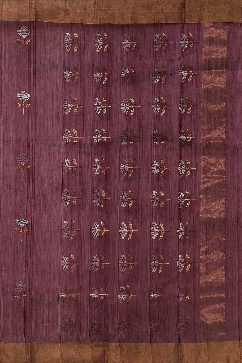 Mauve Chanderi Silk Cotton Saree