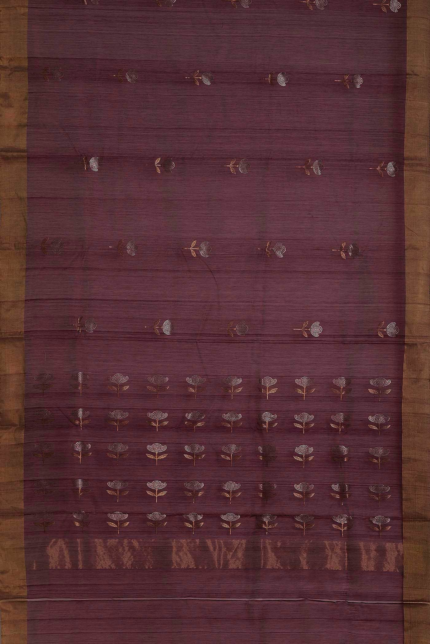 Mauve Chanderi Silk Cotton Saree