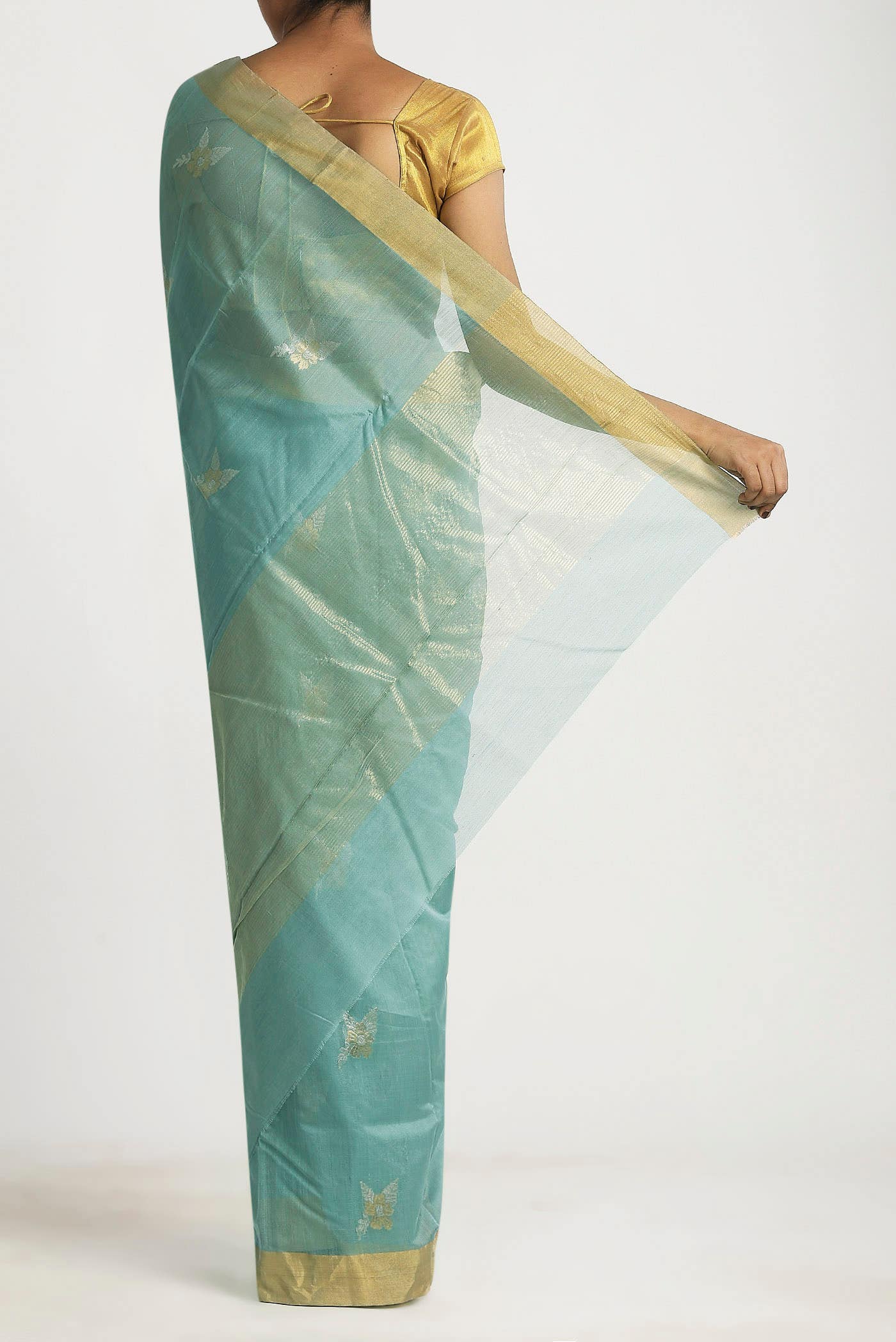 Green Chanderi Silk Cotton Saree
