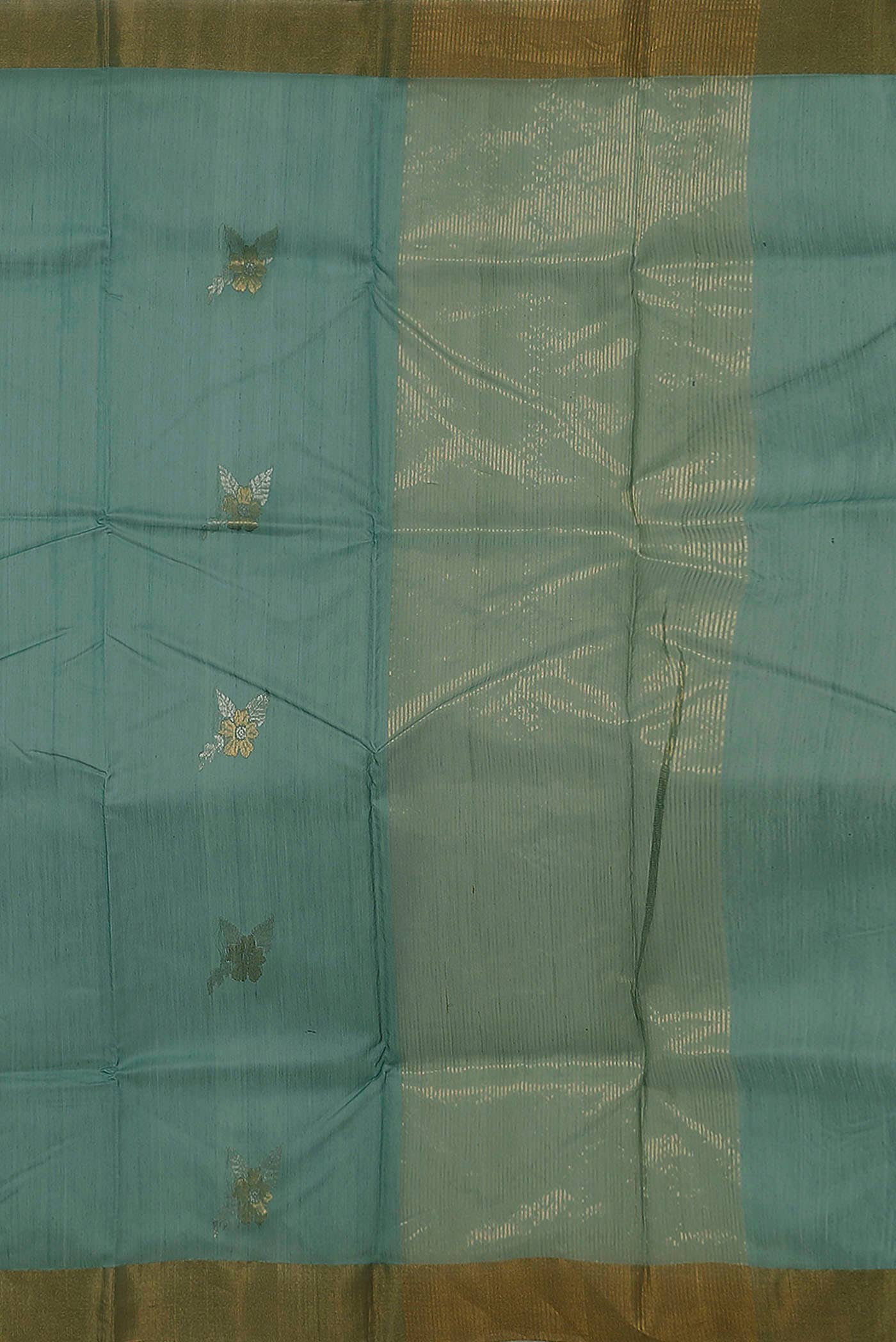 Green Chanderi Silk Cotton Saree