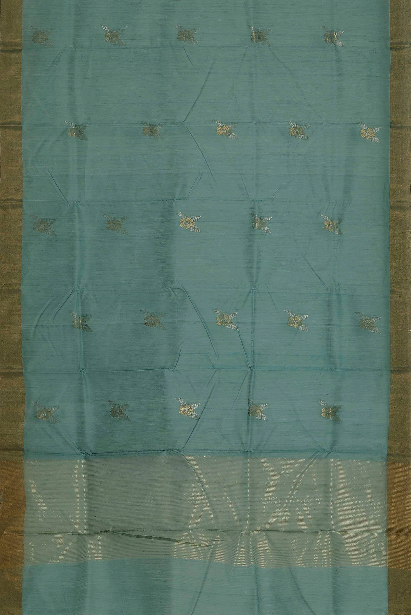 Green Chanderi Silk Cotton Saree