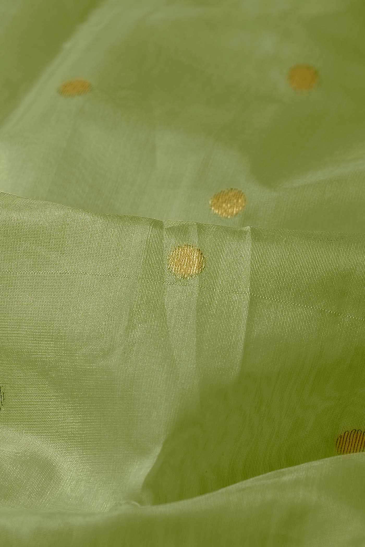 Pista Green Chanderi Silk Cotton Saree