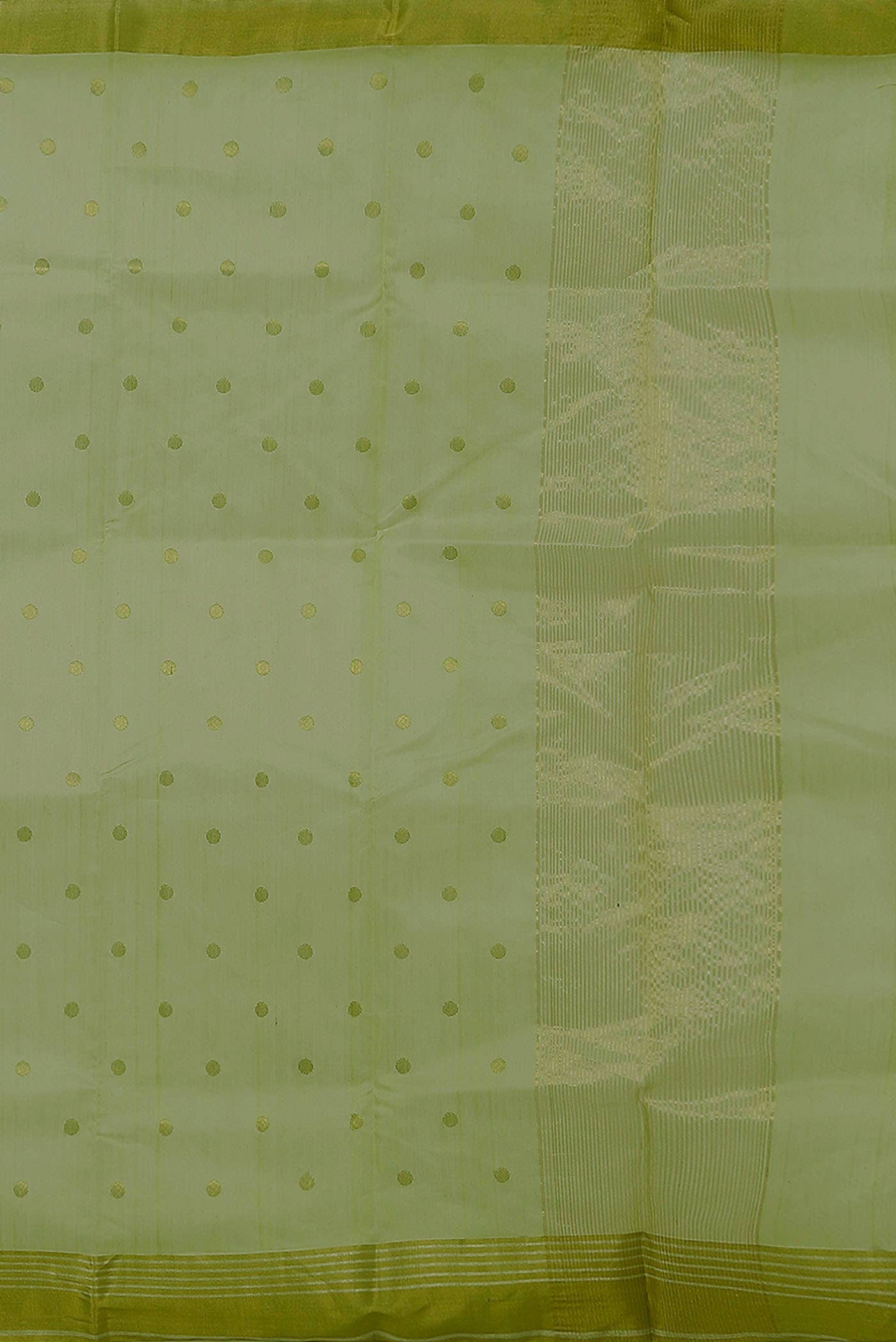 Pista Green Chanderi Silk Cotton Saree
