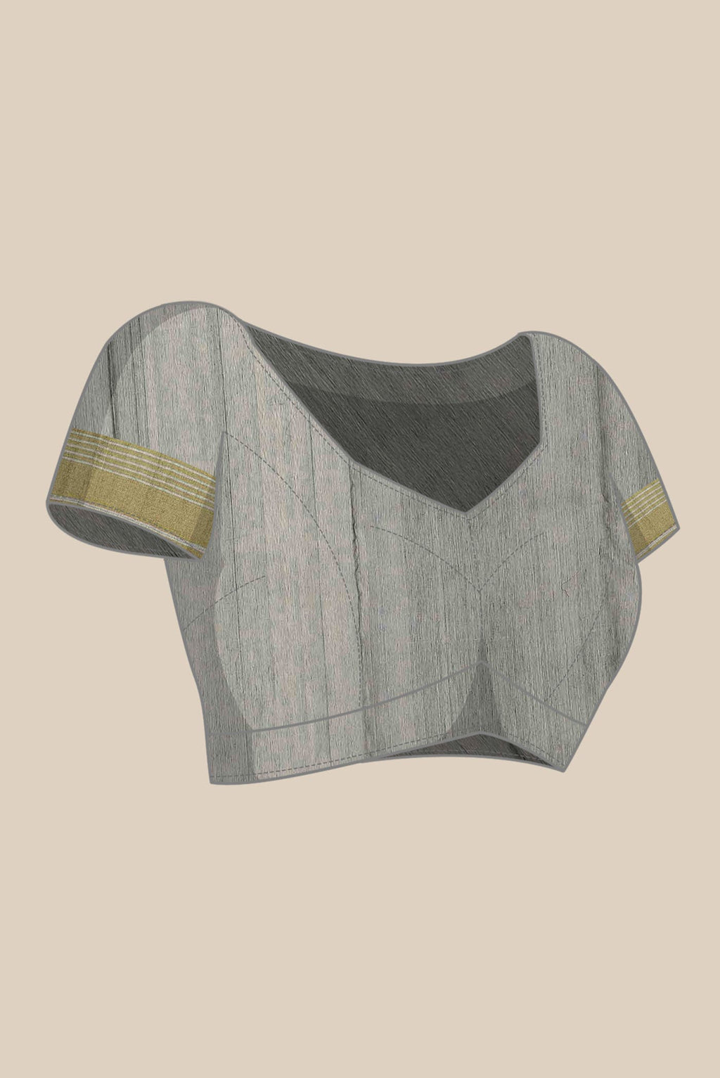 Grey Chanderi Silk Cotton Saree