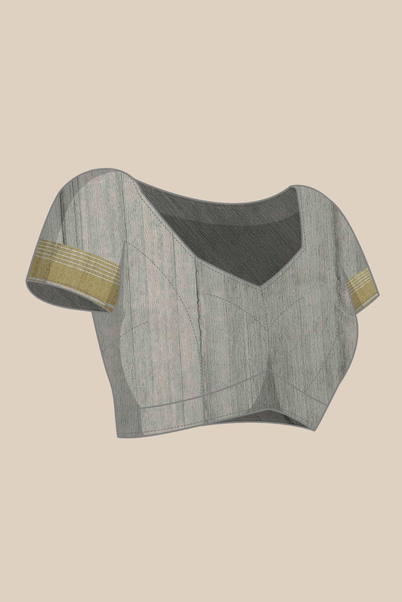 Grey Chanderi Silk Cotton Saree