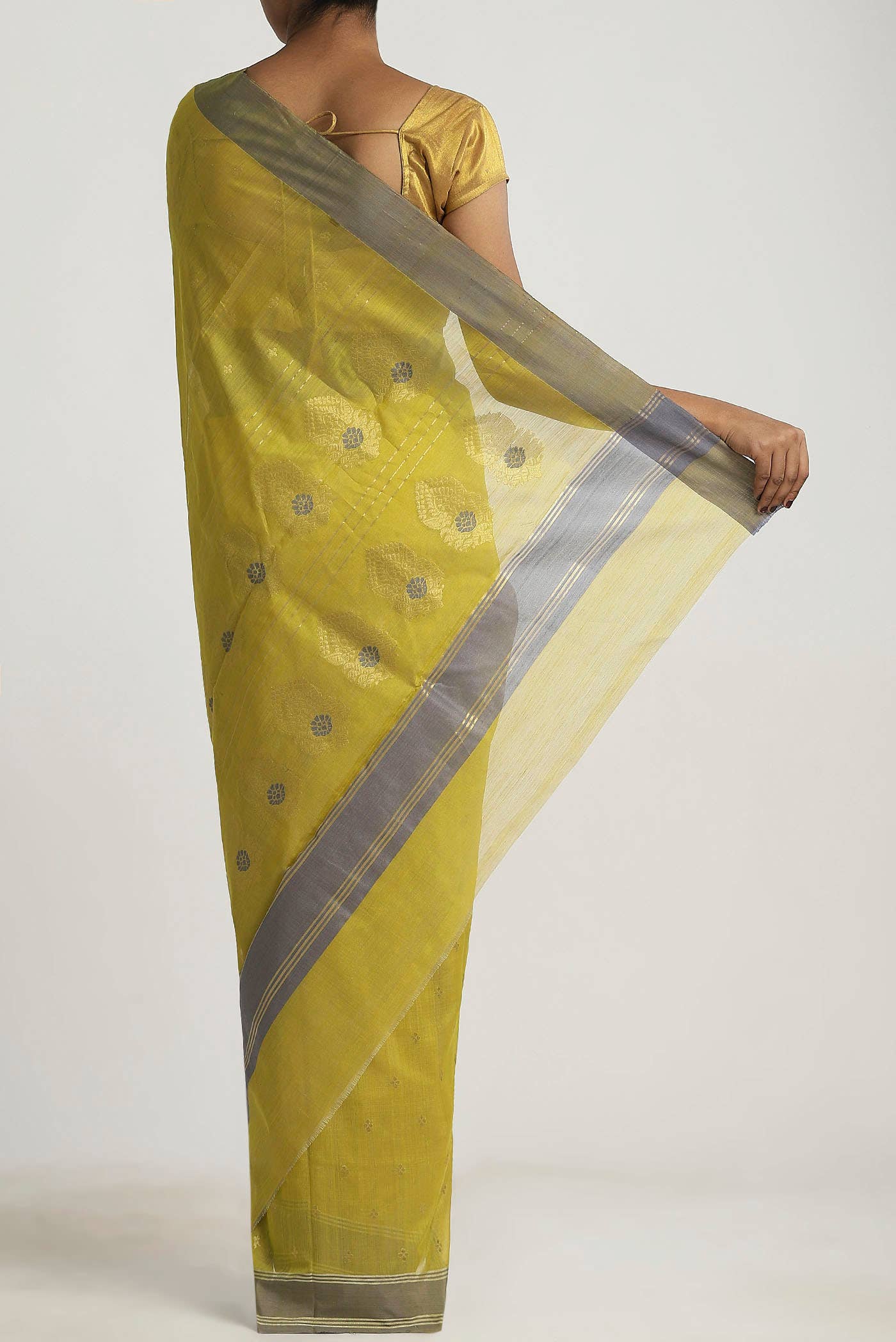 Yellow Chanderi Silk Cotton Saree