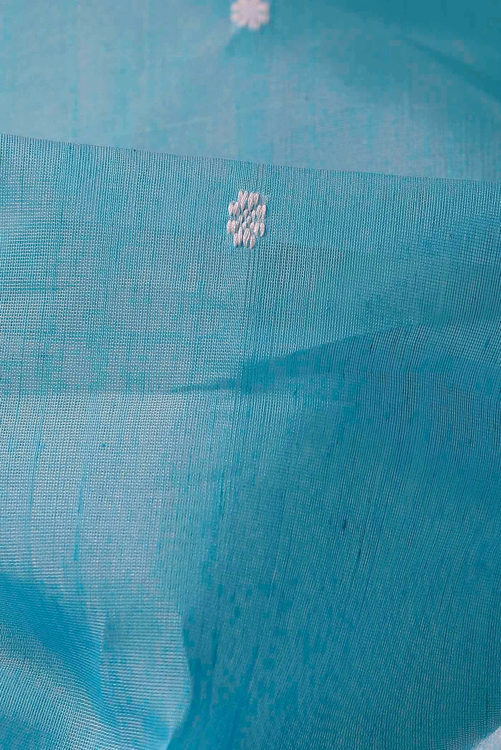 Light Blue Chanderi Silk Cotton Saree