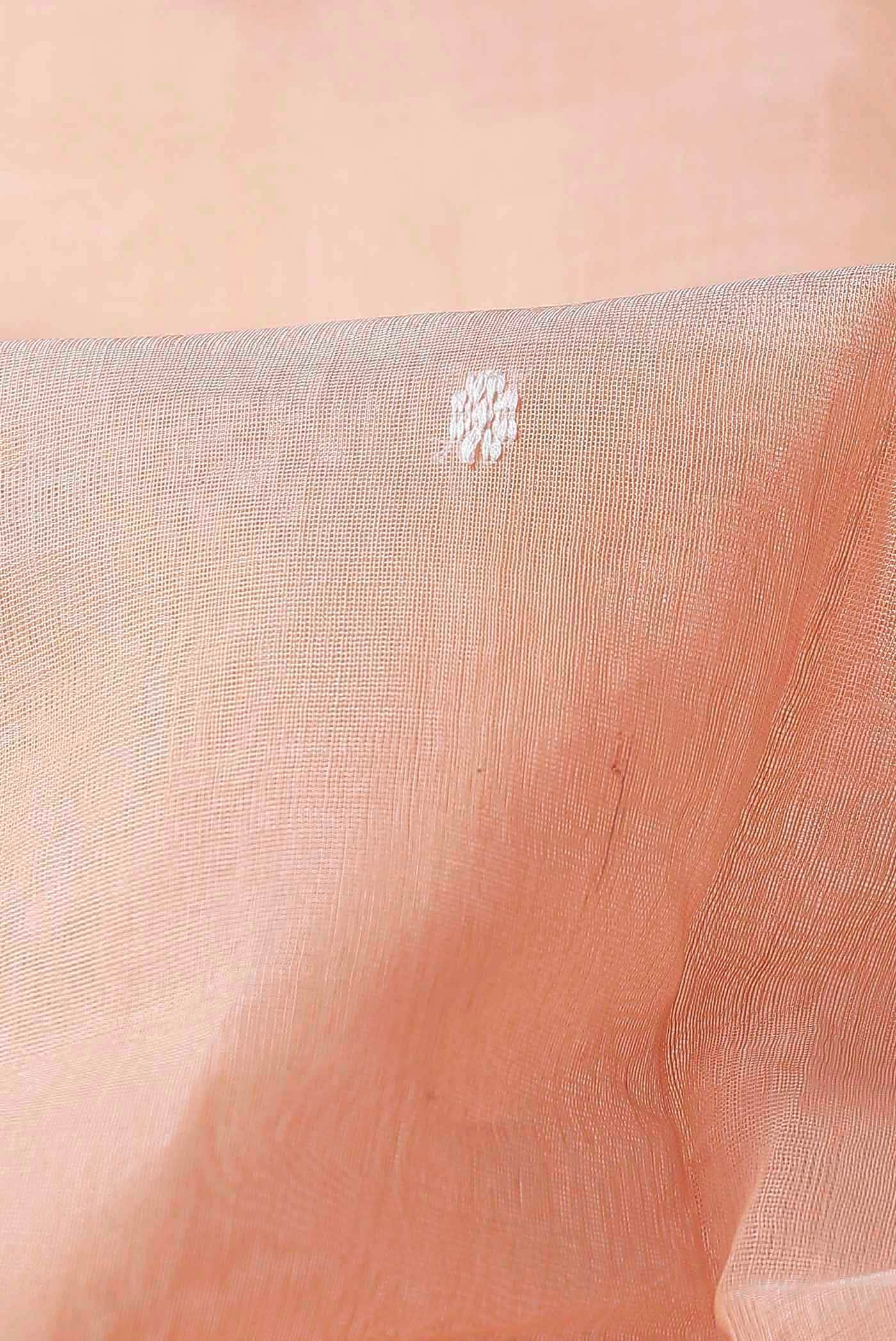 Peach Chanderi Silk Cotton Saree