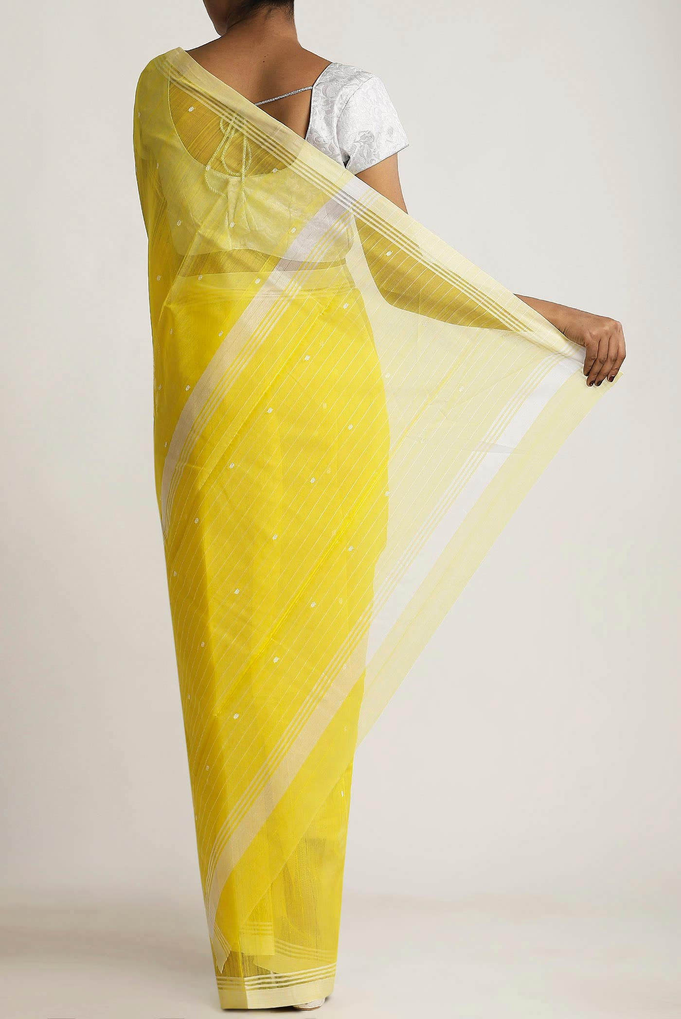 Yellow Chanderi Silk Cotton Saree
